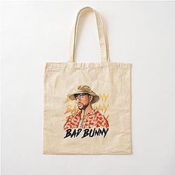 Bad Bunny in Panama Cotton Tote Bag Un Verano Sin Ti Illustration