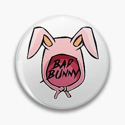 Bad Bunny Logo Fan Art Design Pin