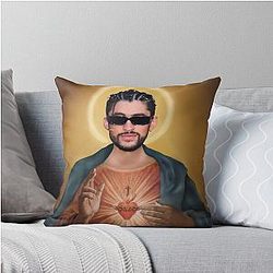 Saint Bad Bunny Throw Pillow