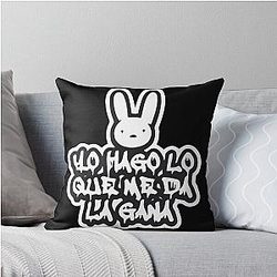 Bad Bunny Merch I Do Whatever I Want Throw Pillow