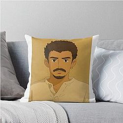 Bad Bunny Studio Ghibli Style Artistic Illustration Throw Pillow