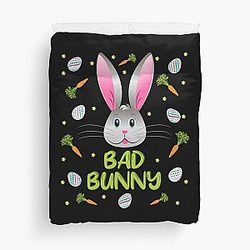 Bad Bunny Easter Rabbit Egg Hunt Funny Bunny Duvet Cover