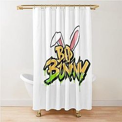 Bad Bunny Shirt, Sticker, PNG - Corazon Bad Bunny Merch, Hat & Jersey Design Shower Curtain