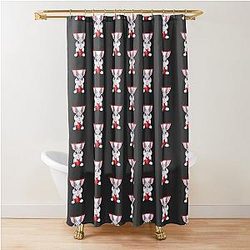 Bad Bunny Valentine Shower Curtain