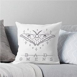 Bad Omens Moth Throw Pillow