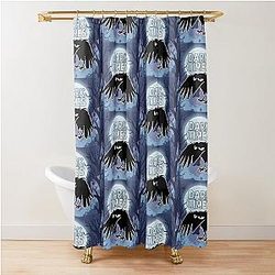 Raven Bad Omens Shower Curtain