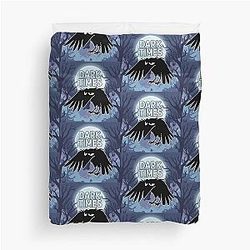Raven Black Omens Duvet Cover