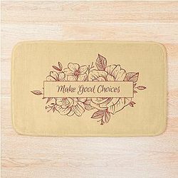 Make Good Choices - Bailey Sarian Inspired Classic Minimalist Line Drawing Flowers Bath Mat