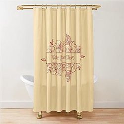Make Good Choices Inspired Classic Minimalist Line Drawing Flowers Shower Curtain