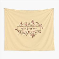 Make Good Choices Inspired Bailey Sarian Classic Minimalist Drawing Flowers Tapestry