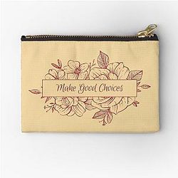 Make Choices- Bailey Sarian Inspired Merch Classic Minimalist Line Drawing Flowers Zipper Pouch
