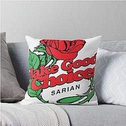 Bailey Sarian Merch Rose Tee Throw Pillow