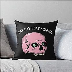 Bailey Sarian Suspicious Throw Pillow