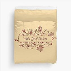 Make Good Choices Inspired MerchClassic Minimalist Line Drawing Flowers Duvet Cover