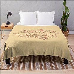 Make Good Choices Inspired Merch Classic Minimalist Line Drawing Flowers Throw Blanket