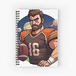 Cartoon Baker Mayfield Spiral Notebook