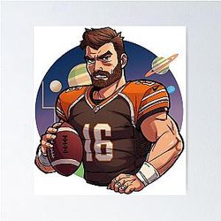 Cartoon Baker Mayfield Type Poster