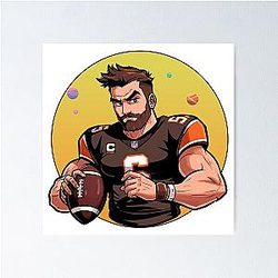 Cartoon Baker Mayfield Poster