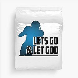 lets go baker mayfield quote duvet cover