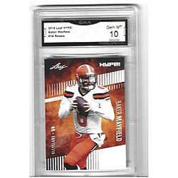 Graded Gem 10 Baker Mayfield 2018 Leaf Football Rookie Tampa Bay Star Quarterback