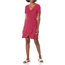 Women's Plus Size Short Sleeve Ballerina Wrap Dress