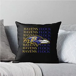 Baltimore Ravens Flock Throw Pillow