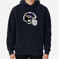 Baltimore Ravens 8 Bit Football Helmet Only Pullover Hoodie