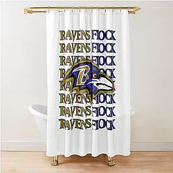 Baltimore Ravens Head Flock Shower Curtain