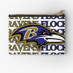 Baltimore Ravens Flock Zipper Pouch
