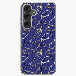 Baltimore Ravens Pattern on Purple Background Samsung Galaxy Soft Case