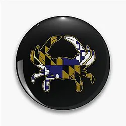 Maryland Crab Baltimore Ravens Colors Purple White Gold Football Pin