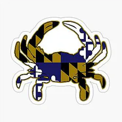 Maryland Crab Flag Baltimore Ravens Colors Gold Purple White Football Sticker