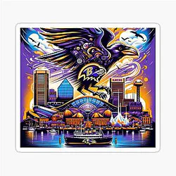 Baltimore Ravens Cityscape Artwork Sticker