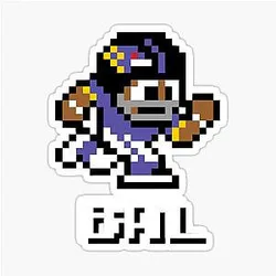 Baltimore Ravens Tecmo Super Bowl Football Sticker
