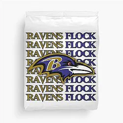 Baltimore Ravens head Flock Duvet Cover