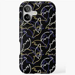 Baltimore Ravens Pattern Black Background iPhone Case