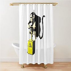 Monkey Detonator - Animals Strike Back Banksy Shower Curtain