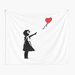 Banksy Letting Go! Balloon Girl Tapestry