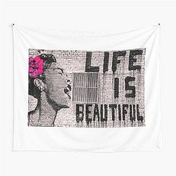 Banksy Life is Beautiful Tapestry