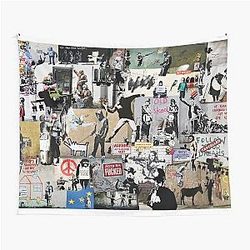 Banksy Collage Tapestry