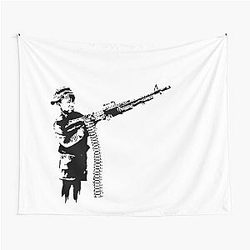 Banksy Child Soldier Tapestry