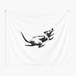 Banksy Clock Tapestry