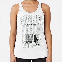 Graffiti Print Musical Notebook Banksy Art Racerback Tank Top