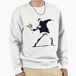 Banksy Flower Throw Sweatshirt