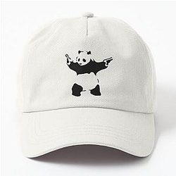 Animal Banksy Panda with Guns Dad Hat