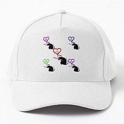 The Walled Off Hotel, Banksy Rat and Love Heart Walled off, Mix of Colors Baseball Cap