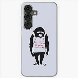 Banksy Quote Monkey Laugh Now Samsung Galaxy Soft Case