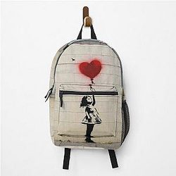 Banksy balloon girl street art backpack