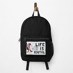 Life is Beautiful Banksy street art Backpack