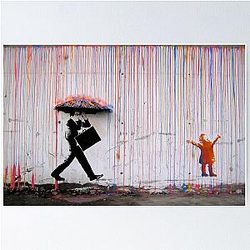 Banksy Umbrella Girl Poster